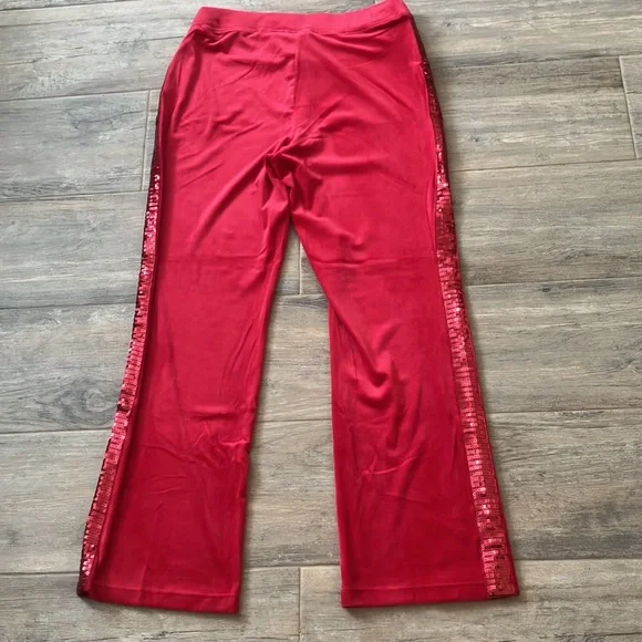 💋Juicy Couture set bling sequins red velour 2 piece set sz XL NWT - Picture 8 of 17